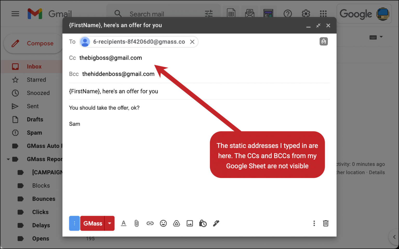 mail merge gmail bcc