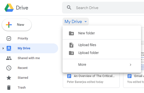 google drive show folder size