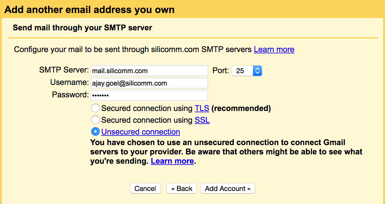 Gmail SMTP Server Info