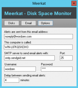 Meerkat Disk Space Monitor