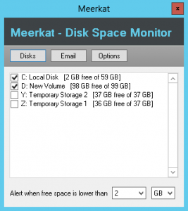 Meerkat Disk Space Monitor