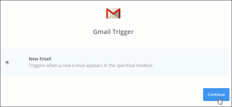 Zapier window alerting about a Gmail-based trigger.