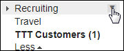 About to click arrow to the right of the Recruiting label.