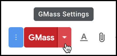 The GMass settings button