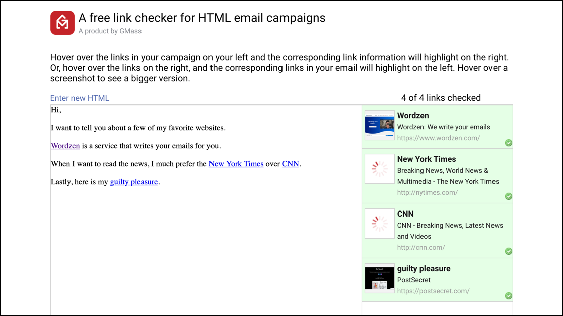 How to quickly check links in HTML email campaigns