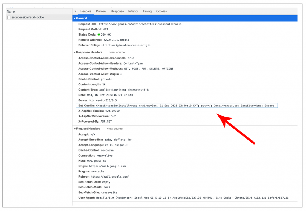 How to send a cookie with a crossorigin XMLHttpRequest from a Chrome