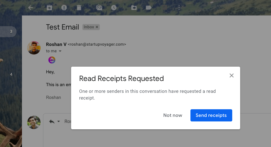 read mail receipt in gmail