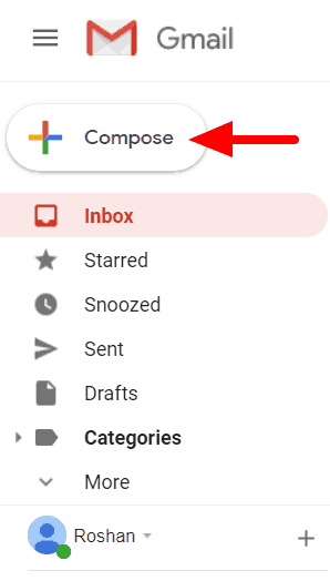Shows how to open Gmail's Compose window.