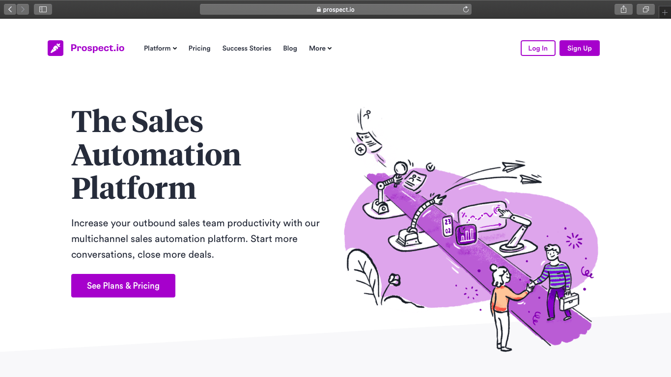 Prospect.io webpage