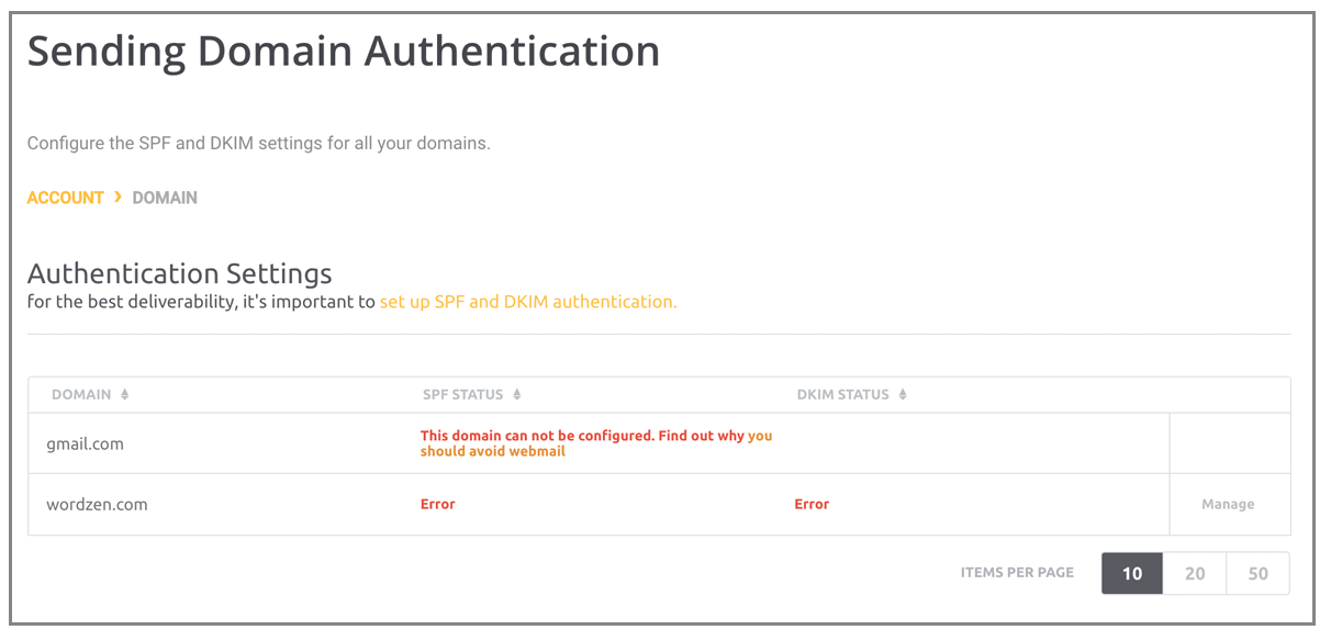 Mailjet set up SPF and DKIM authentication