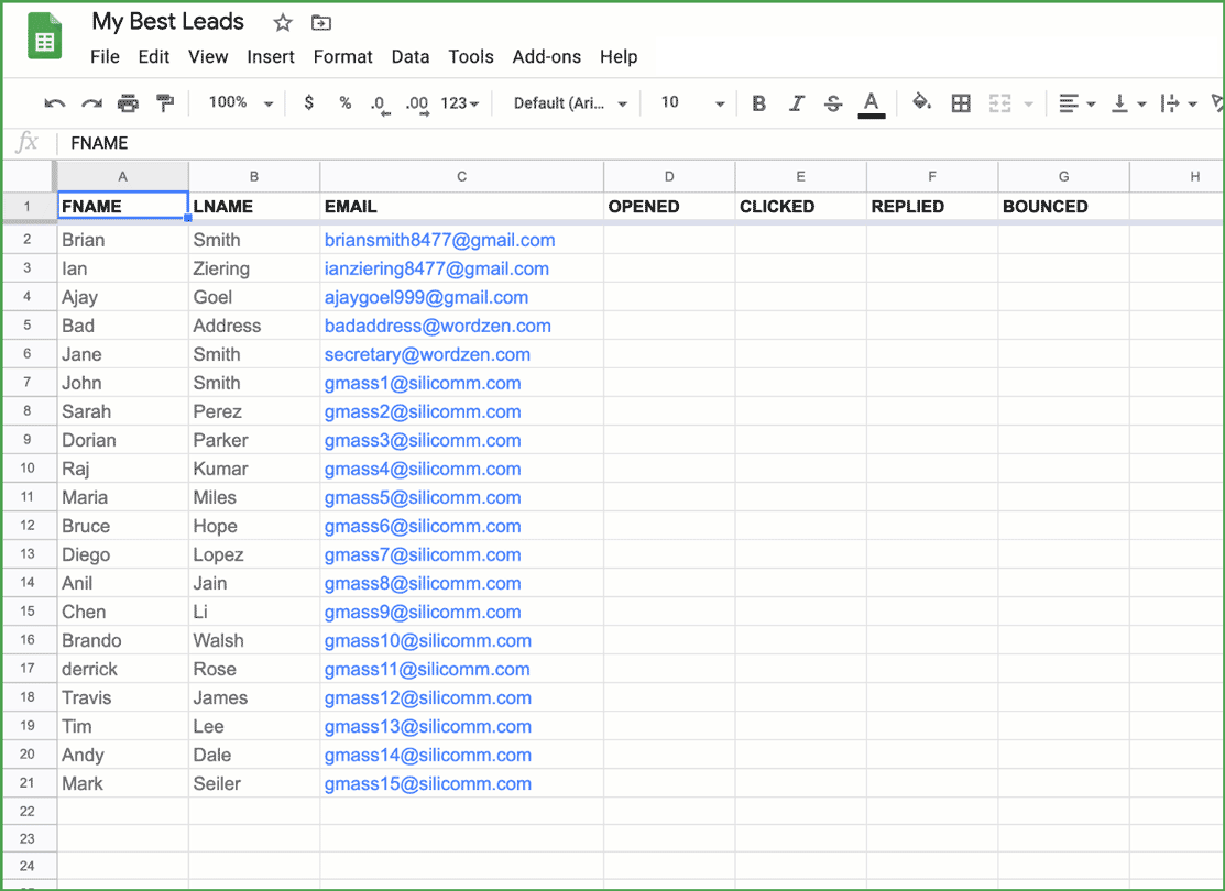 Outreach tracker in action