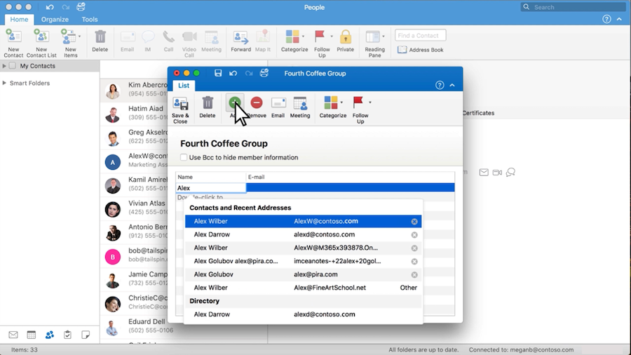 add people to email group outlook