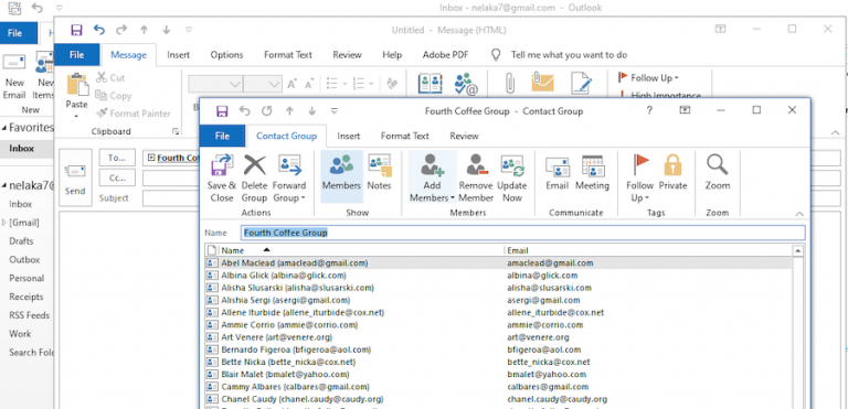 how to create email group in outlook 365
