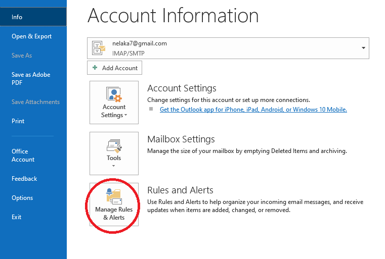 two email accounts in outlook looks different