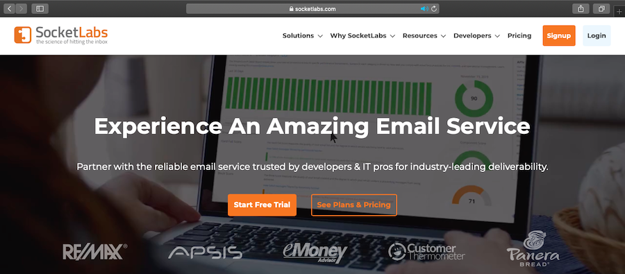 SocketLabs homepage