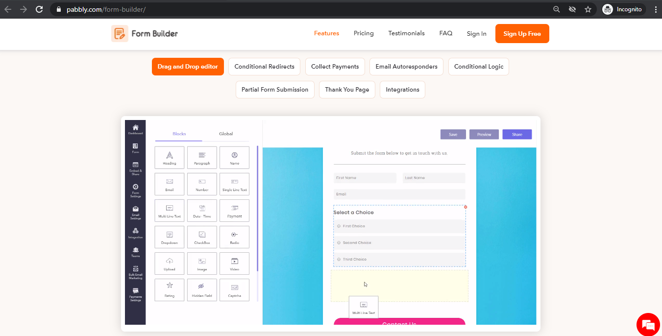 Pabbly form builder dashboard