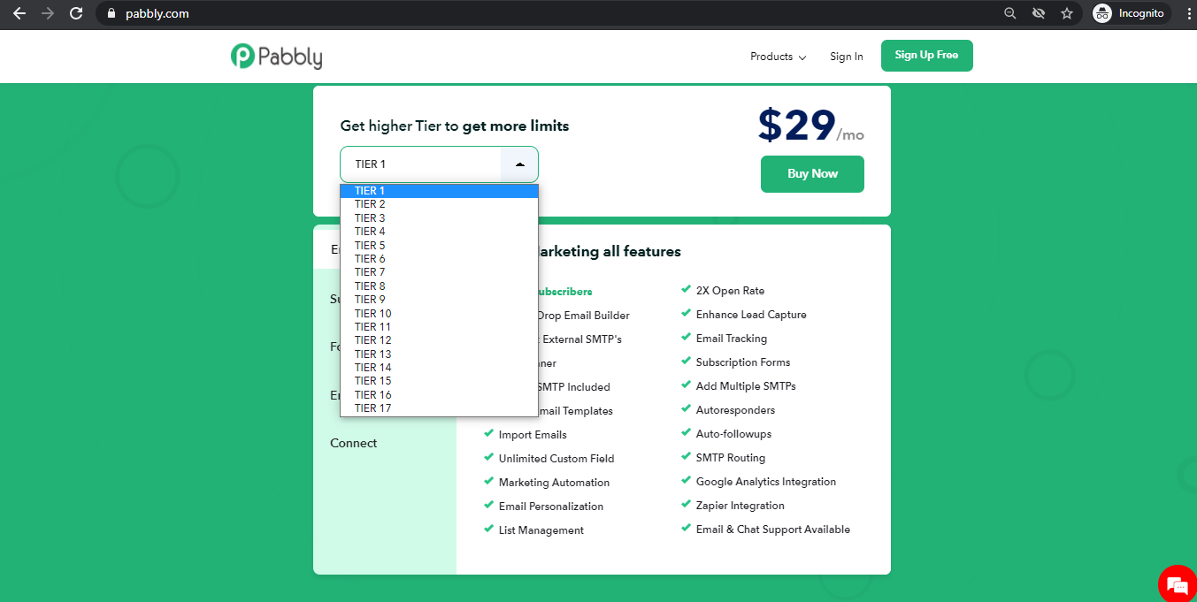 Pabbly pricing page