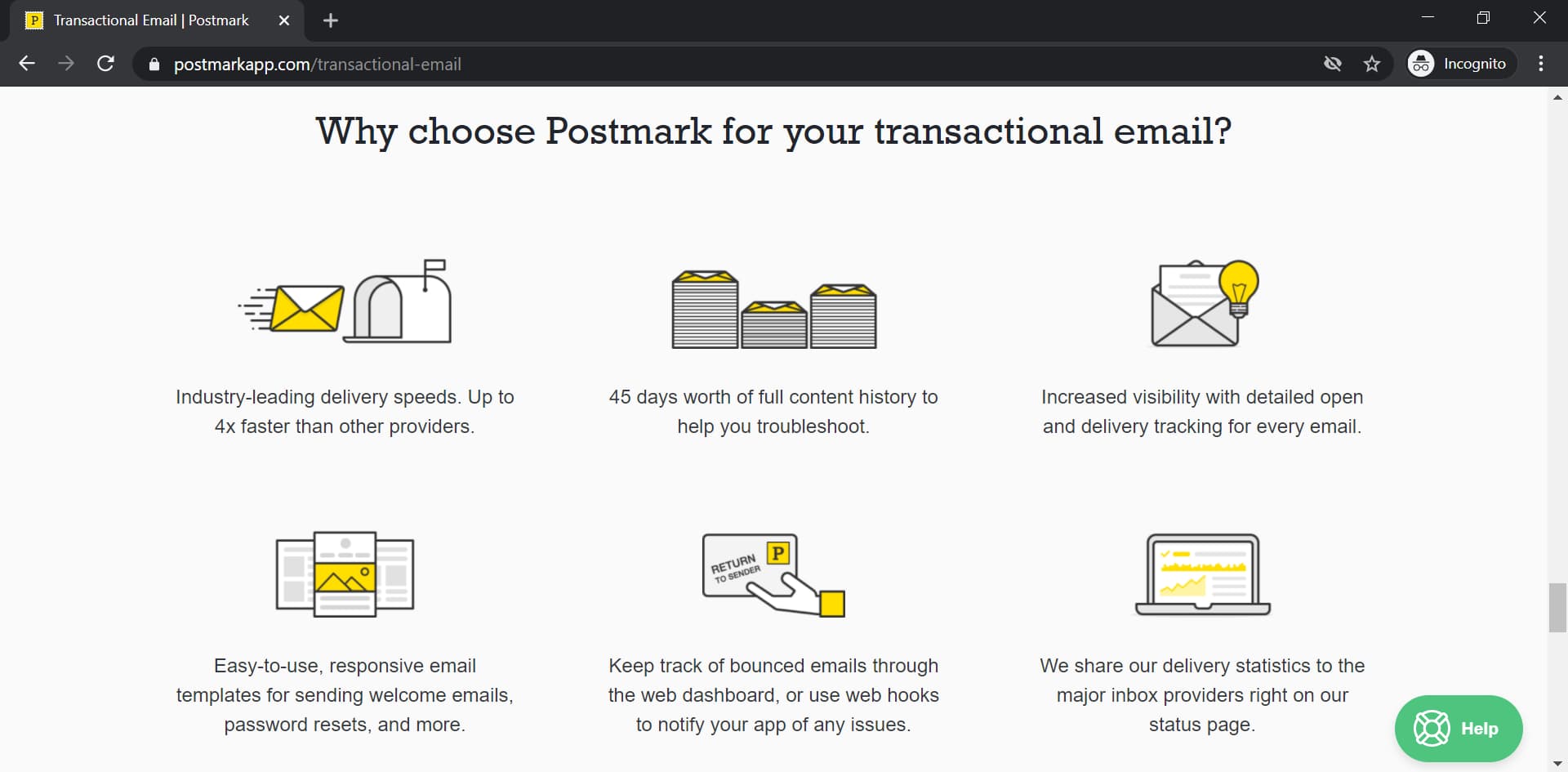 Postmark transactional email service