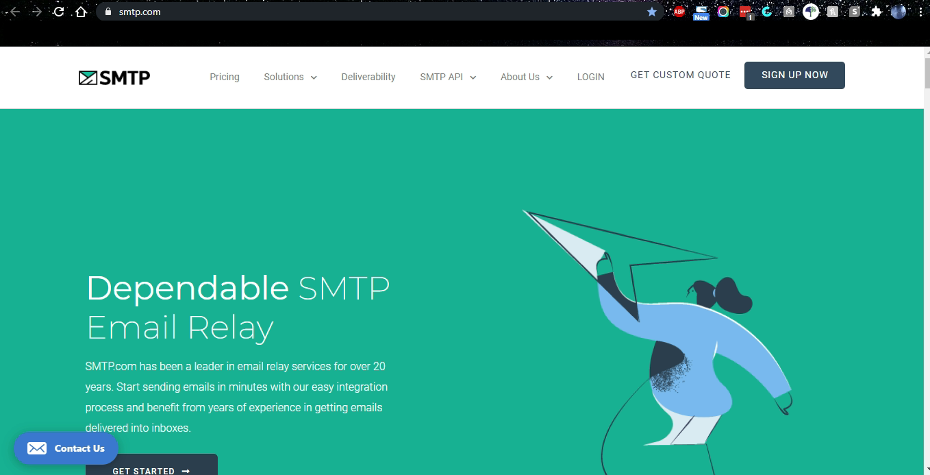 SMTP.com homepage