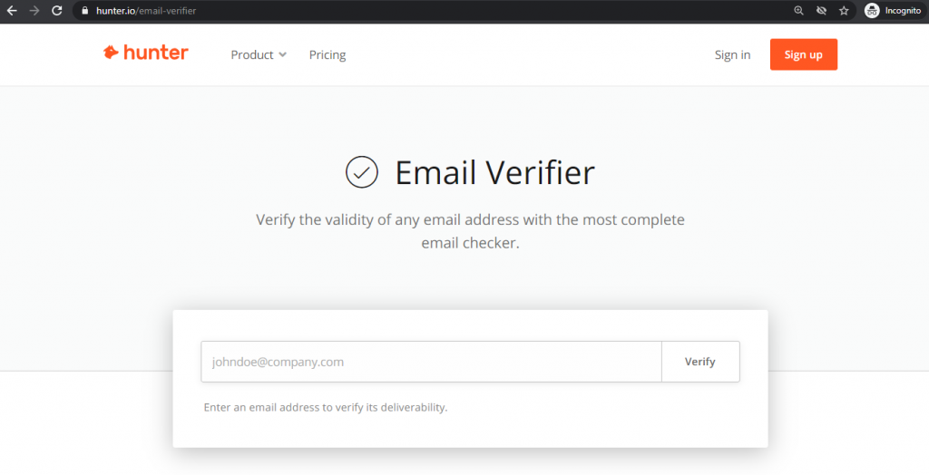 Hunter Email Validation API