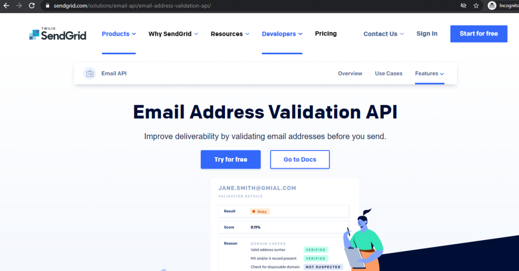 SendGrid Email Validation API 