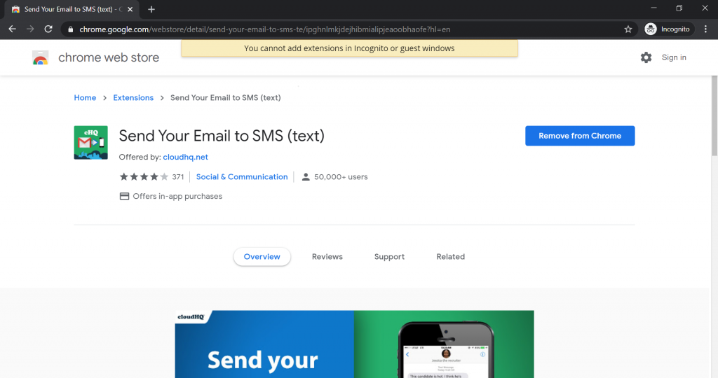 Gmail Text Chrome Extension