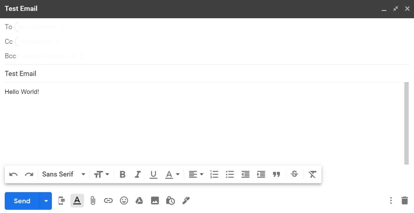 gmail sending format