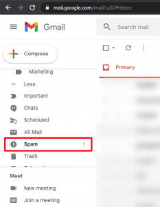 where is the spam folder on gmail