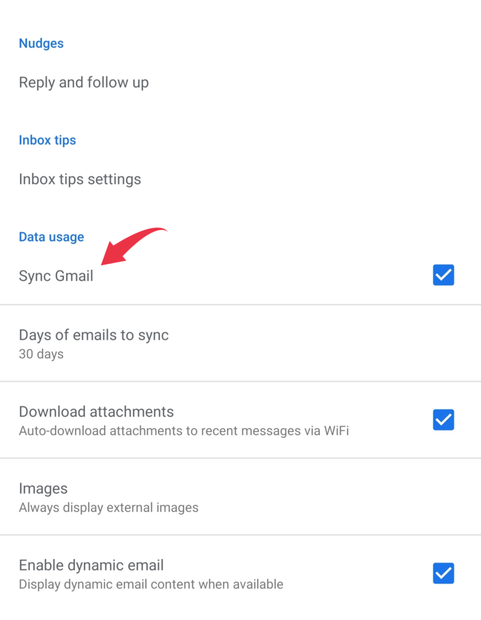 Gmail queued - Fix a queued email - Gmail sync