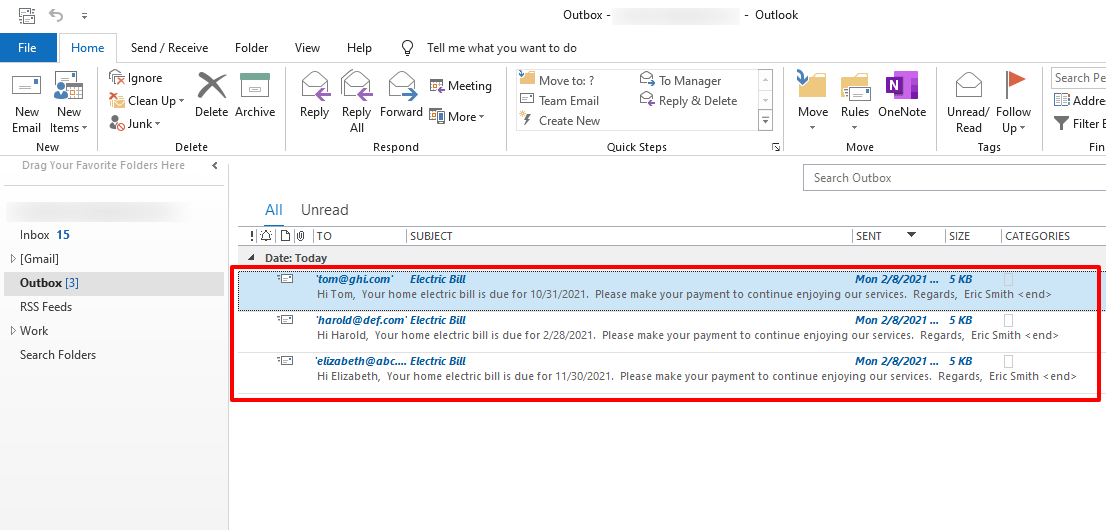 can i merge two email accounts in outlook