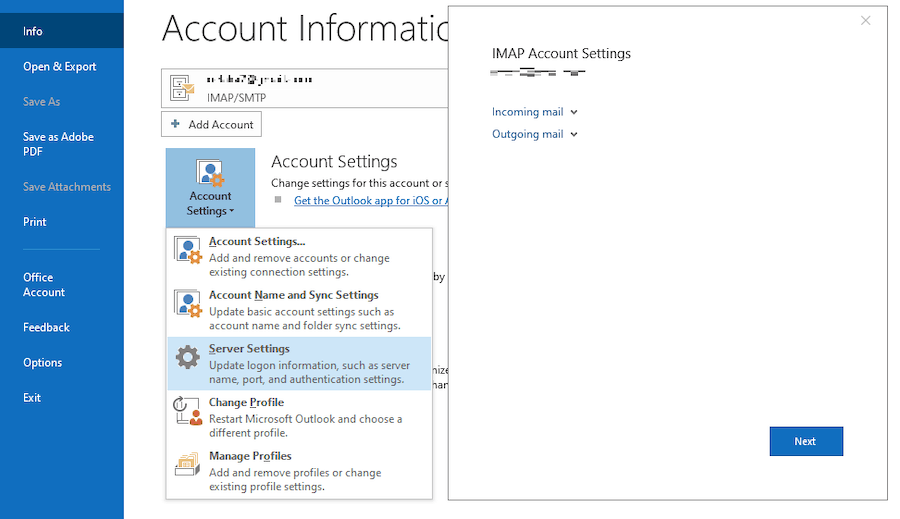 account settings