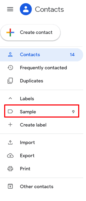 sample contacts