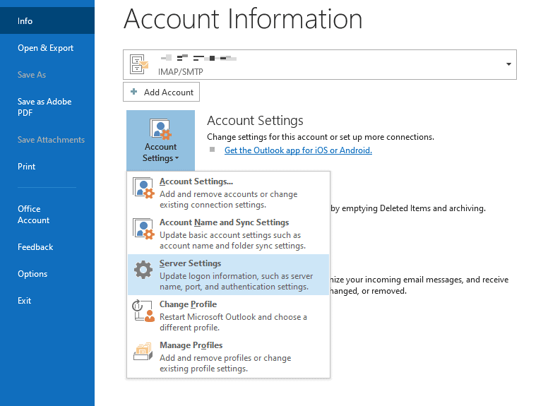 aol email account settings for outlook