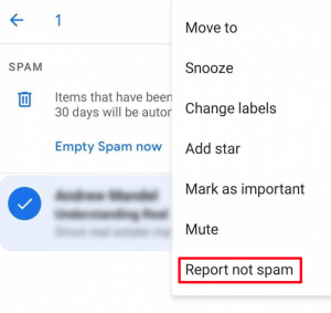 check spam folder gmail