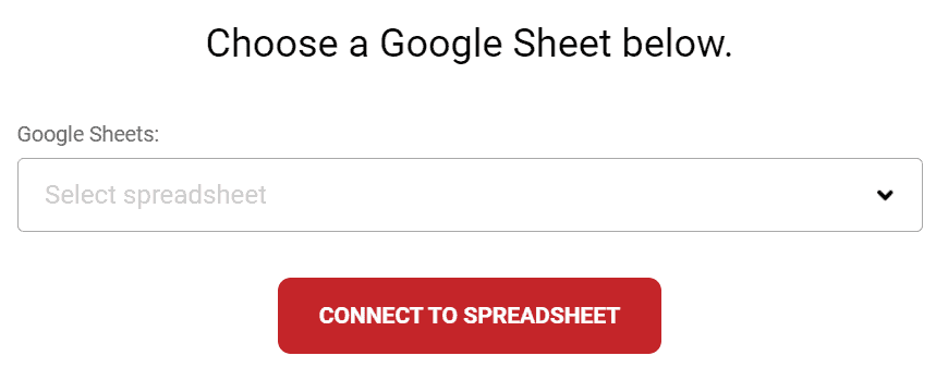 Connect to spreadsheet