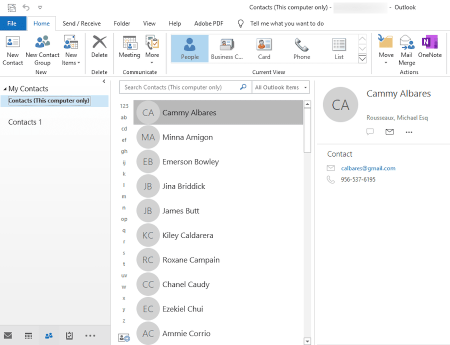 where to save microsoft outlook contact groups