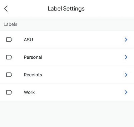 Label settings tab
