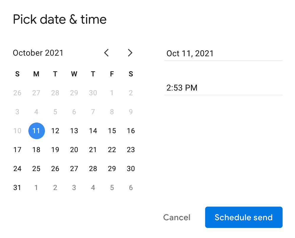 Pick date