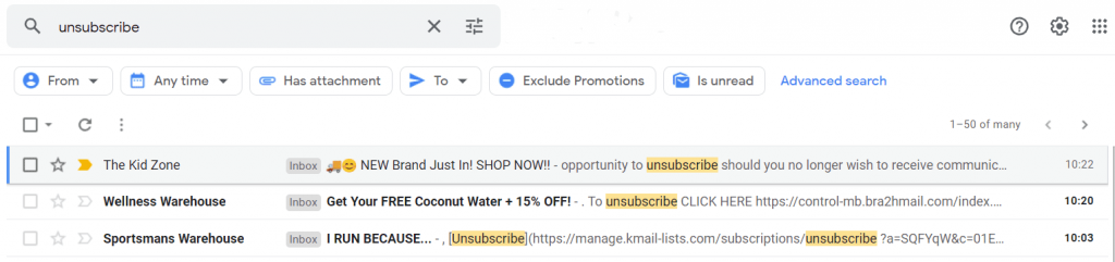 Unsubscribe