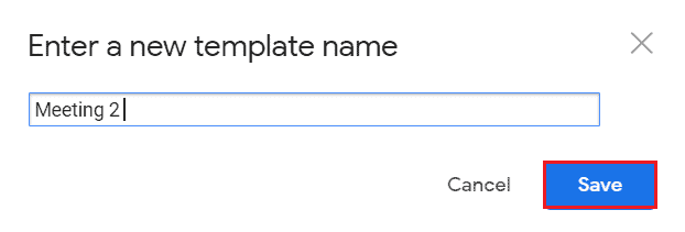 Enter template name