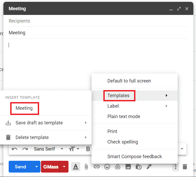 Meeting templates