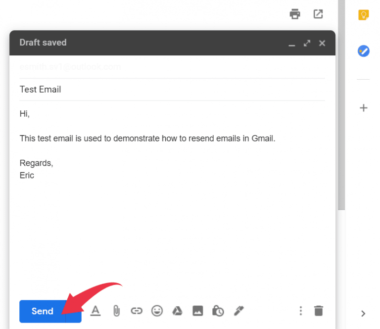 resend welcome email for gmail account