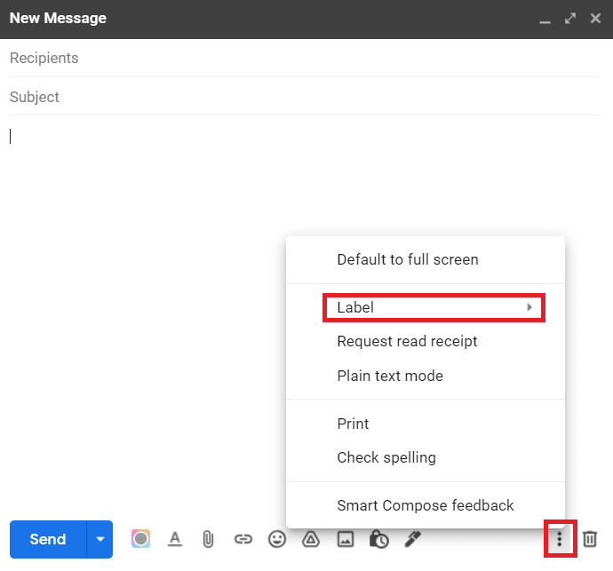 Add a label to a New Message