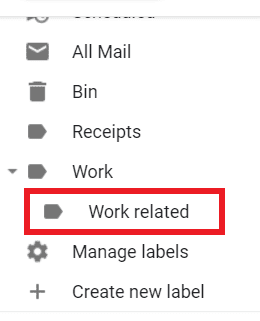 Work related tab