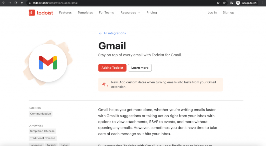 Gmail  Todoist