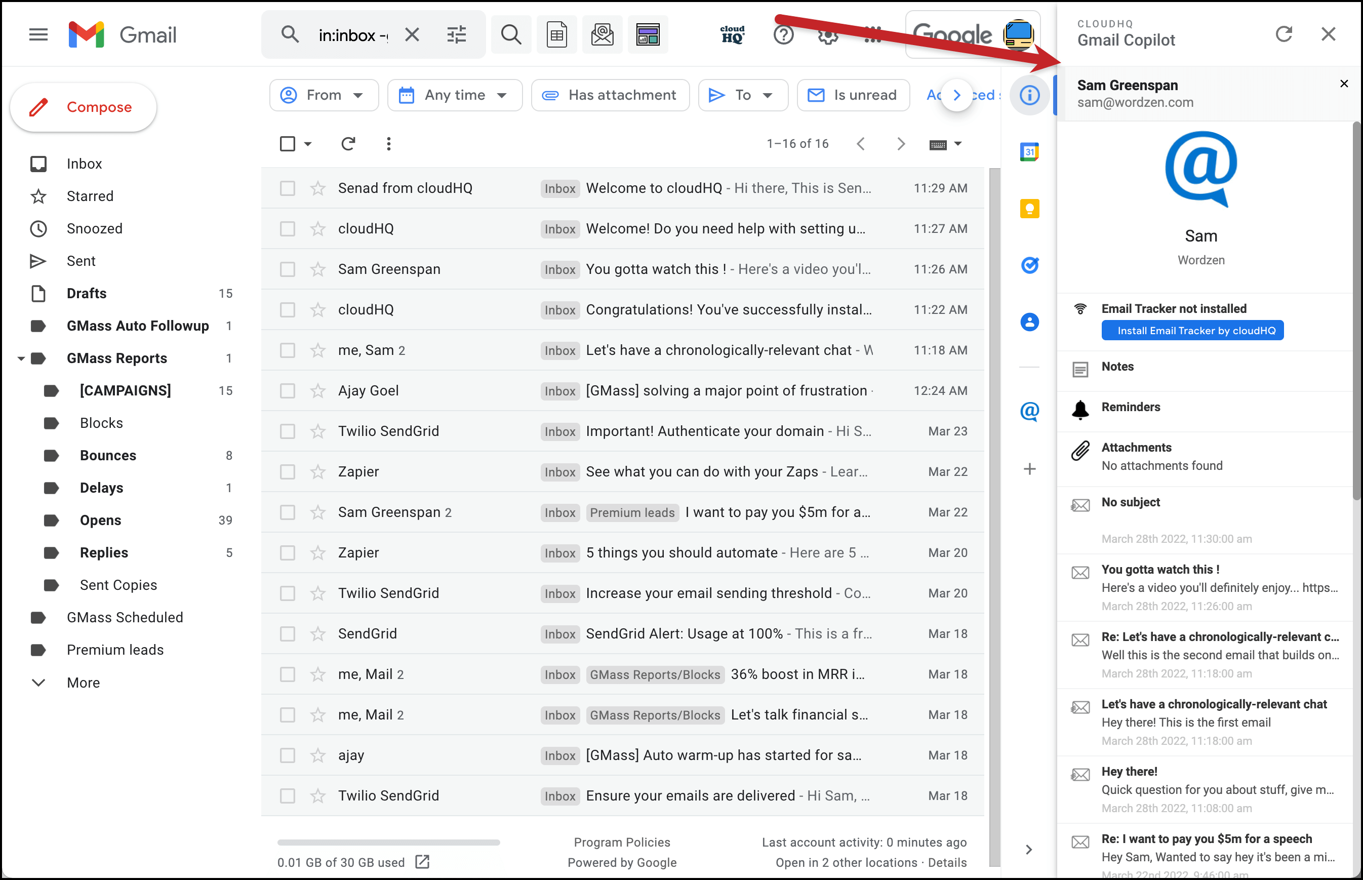 Gmail Copilot shares contact info