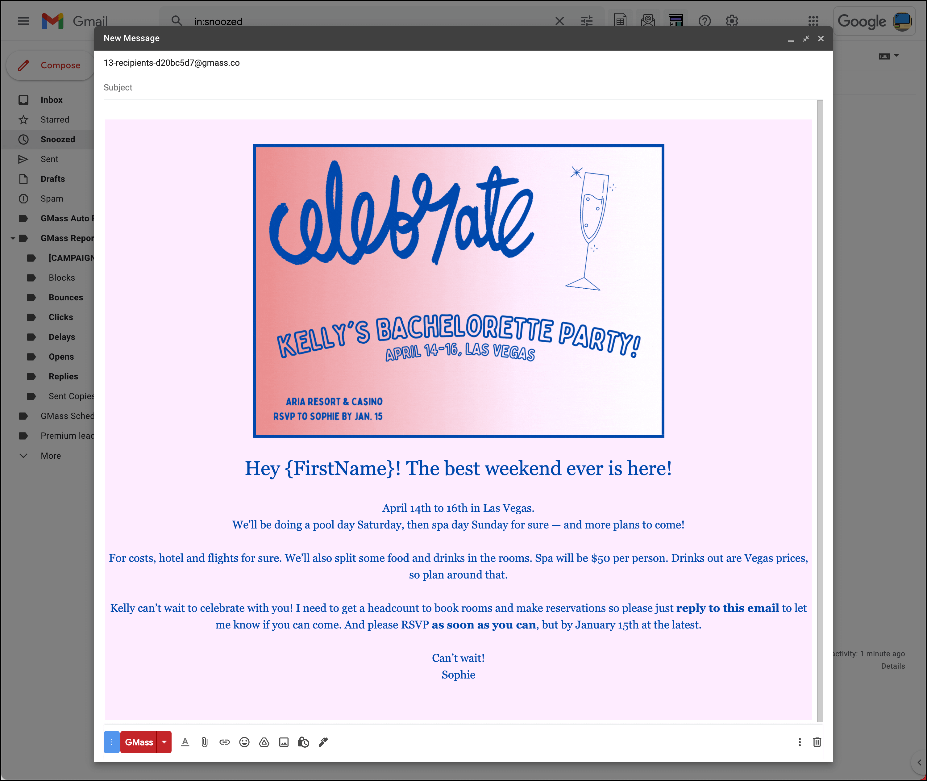 My final bachelorette party invitations design