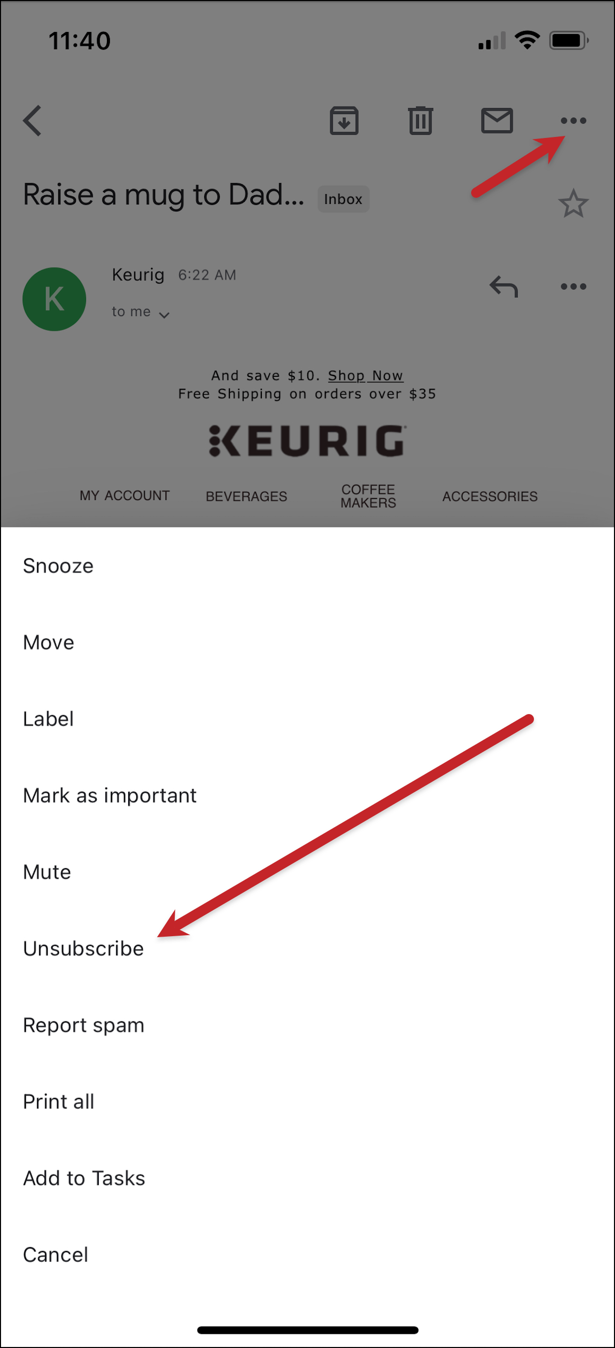 List-unsubscribe header in Gmail mobile