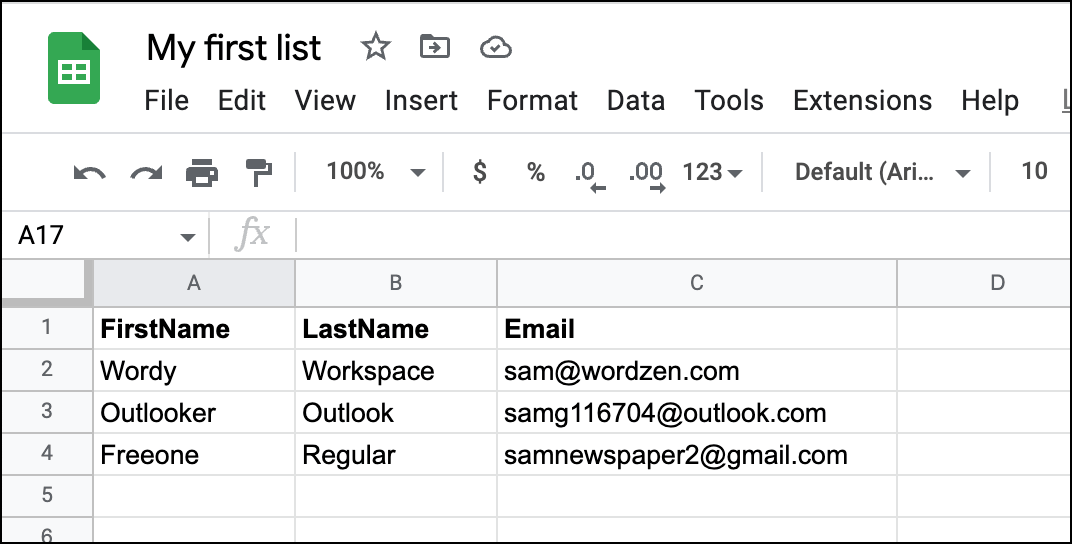 For multiple lists, here's my first Google Sheet