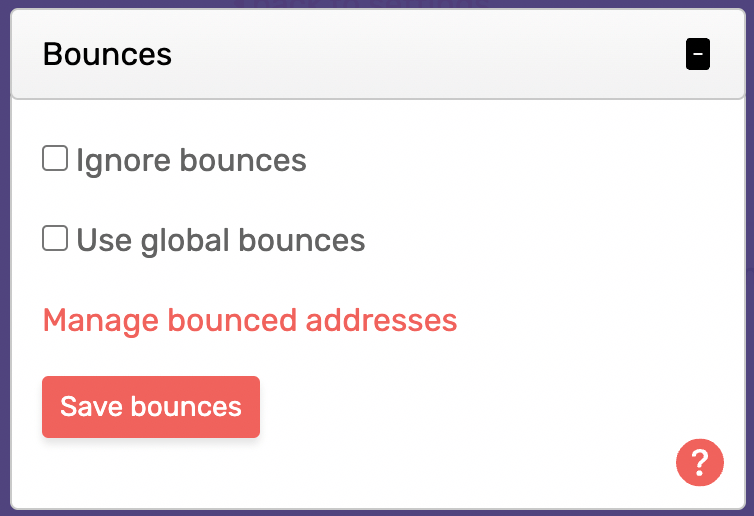 Bounce settings